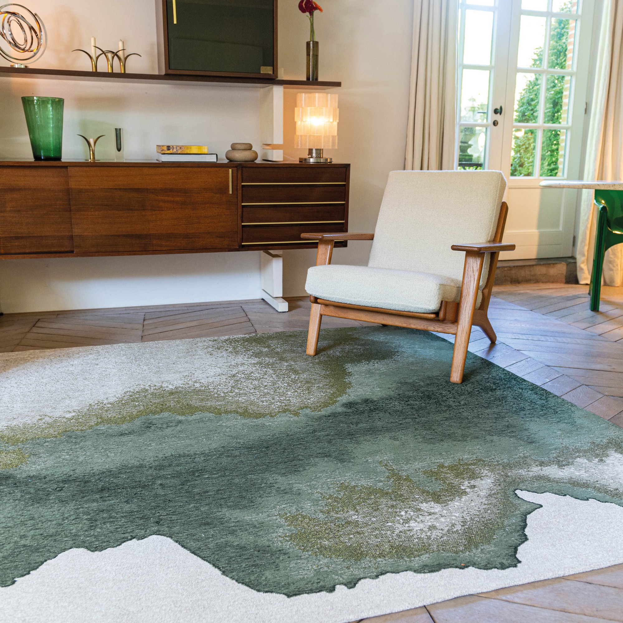 Louis De Poortere Designer Lagoon Rugs In 9331 Palm Green